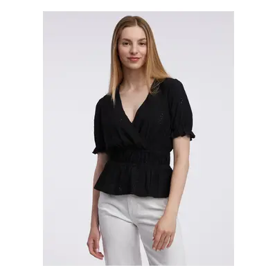 Orsay Black Ladies Patterned Blouse - Women