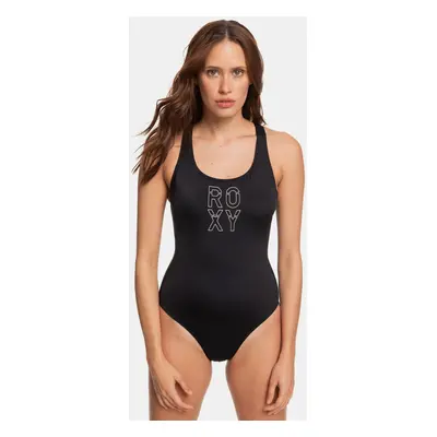 Black One piece Swimwear with Roxy Print - Women