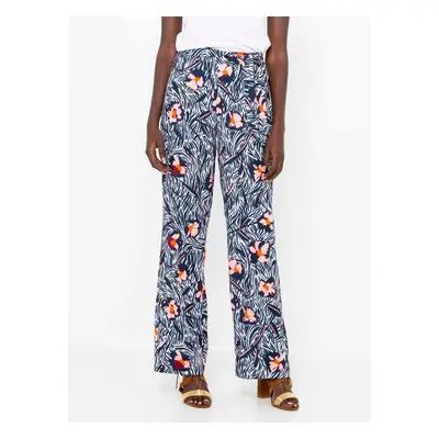 Dark blue floral trousers CAMAIEU - Women