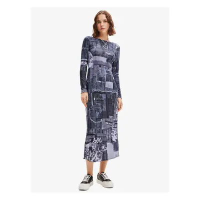 Dark blue Women Patterned Maxi-dresses Desigual News Pito - Women