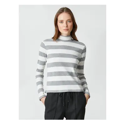 Koton Şahika Ercümen X - Half Turtleneck Ribbed Long Sleeve T-Shirt