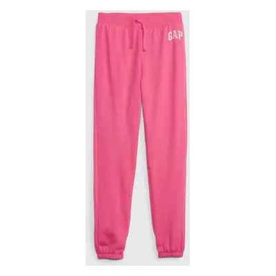 Pink girls' sweatpants jogger logo GAP french terry