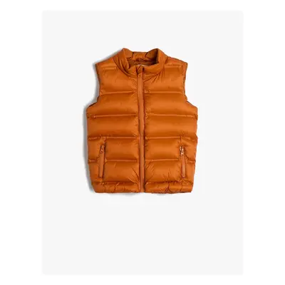 Koton Puffer Vest High Collar Zippered Pocket