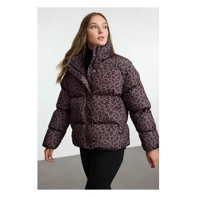 Trendyol Multicolored Regular Fit Leopard Patterned Puffer Jacket