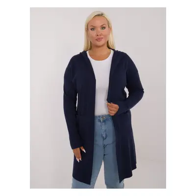 Dark blue sweater in larger size with viscose