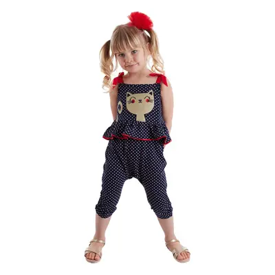 Denokids Cat Polka Dot Girl's Jumpsuit