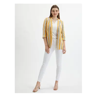 Orsay Orange Ladies Striped Linen Jacket - Women