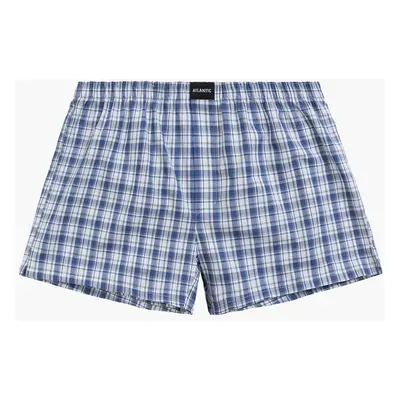 Men's loose boxers ATLANTIC - blue with checkered pattern