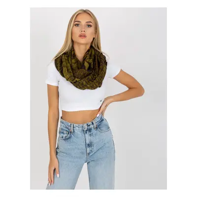 Khaki women's scarf patterned snood