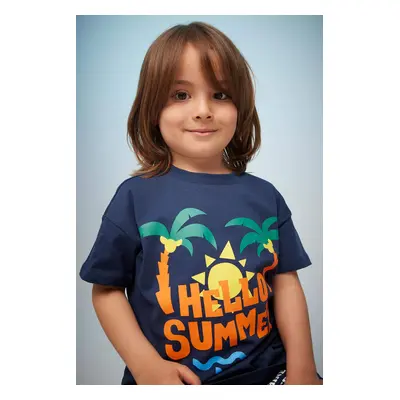 DEFACTO Baby Boy Palm Pattern Short Sleeve T-Shirt