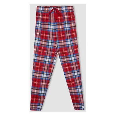 DEFACTO Fall In Love Regular Fit Plaid Patterned Flannel Pajama Bottoms