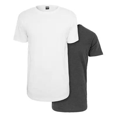 Pre-Pack Shaped Long Tee 2-Pack White+Charcoal