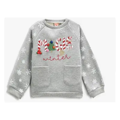 Koton Baby Girl Gray Sweatshirt