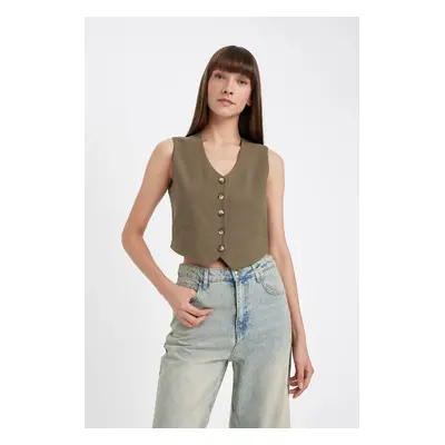 DEFACTO Regular Fit Blazer Vest V Neck Buttoned