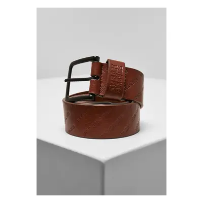 Allover logo strap cognac brown