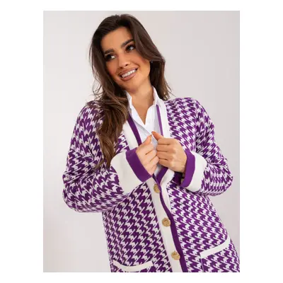 Purple-white elegant cardigan