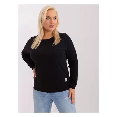 Black cotton blouse of larger size