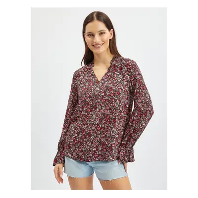 Orsay Burgundy Women's Floral Blouse - Women