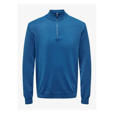 Blue Mens Sweater ONLY & SONS Wyler - Men