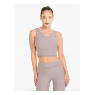 Light purple womens sports cropped tank top Puma Studio Yogini - Women