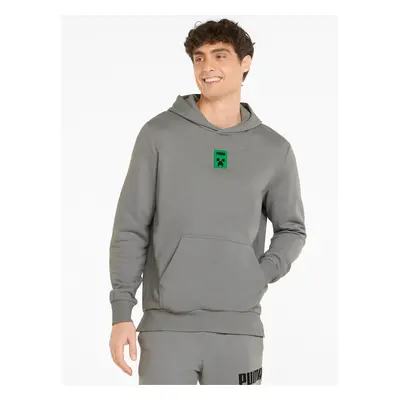 Grey Mens Hoodie Puma x MINECRAFT - Men