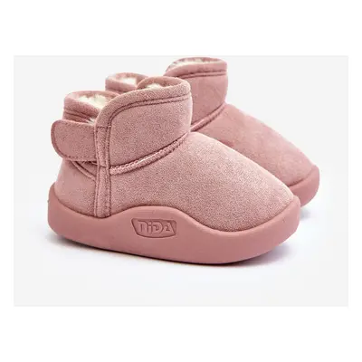 Pink Benigna children's snow boots lined with fur