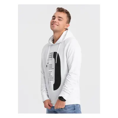 Ombre Men's printed HOODIE sweatshirt - white