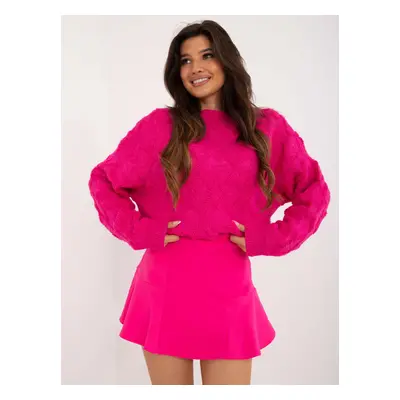 Fuchsia flared skirt and shorts with ruffles