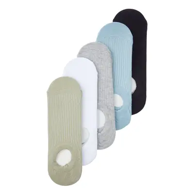 Trendyol Multi-Colored 5-Pack Cotton Textured Ballet-Invisible Socks