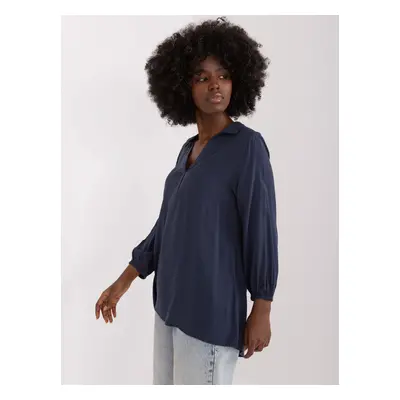 Navy blue shirt blouse with collar SUBLEVEL