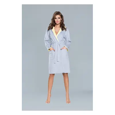 Comfortable bathrobe with long sleeves - yellow