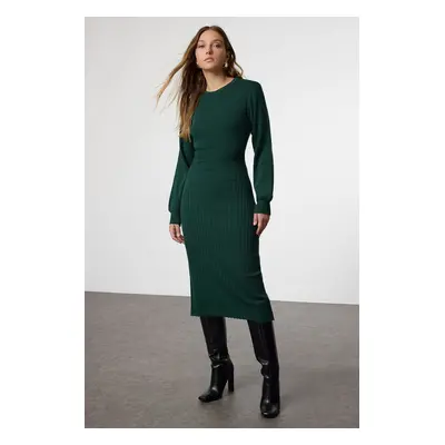 Trendyol Dark Midi Knit A-Line Form Fit Dress