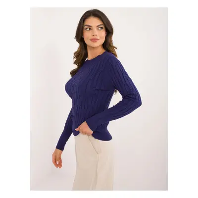 Dark blue sweater with viscose