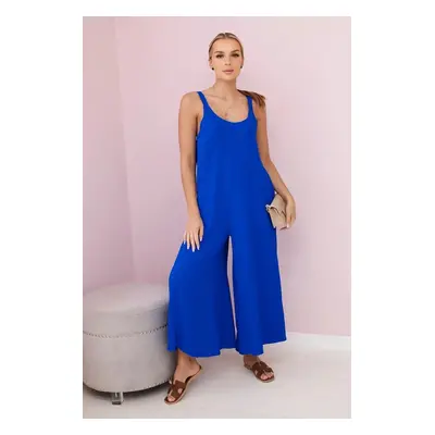 Webbing jumpsuit with wide legs cornflower blue