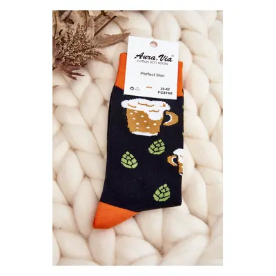 Men's Patterned Socks Beer Black