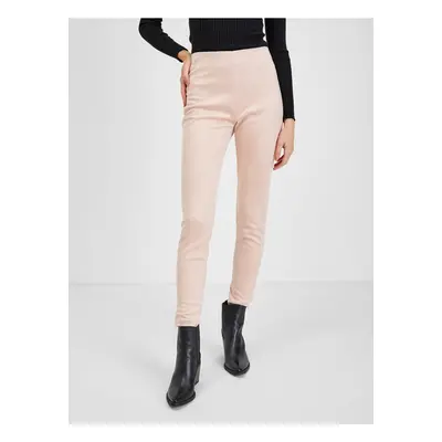 Orsay Light pink ladies trousers in suede finish - Women