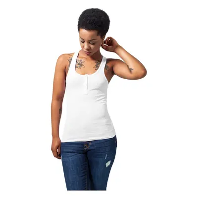 Women's tank top with buttons white