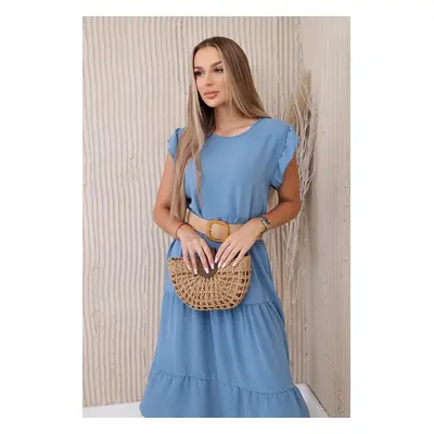 Dress with ruffles denim