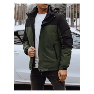 Men's winter jacket with hood green Dstreet