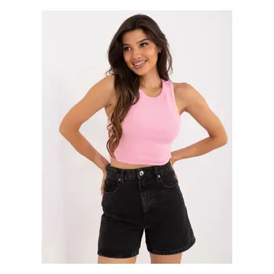 Pink basic crop top