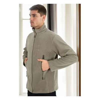 20583 Dewberry Zippered Fleece Mens Jacket-Khaki