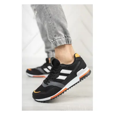 Riccon Unisex Black Orange Sneakers