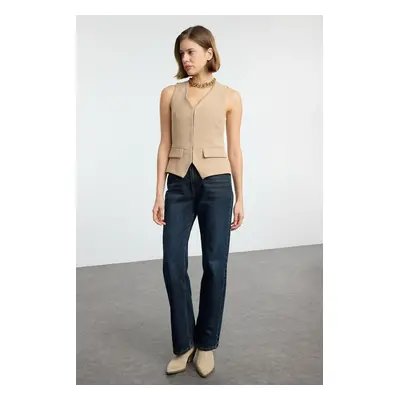 Trendyol Mink Regular Crop Woven Vest