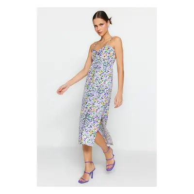 Trendyol Multi Color Midi szőtt ablak részletesen szőtt ruha