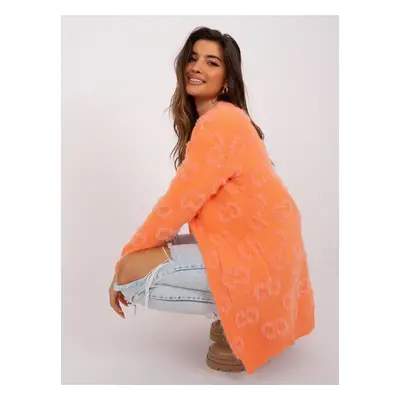 Orange women's cardigan with pockets