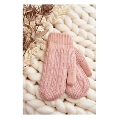 Warm women's one-finger gloves, pink