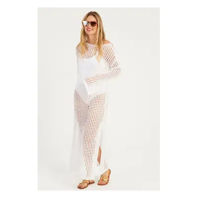 Cool & Sexy Women's White Mesh Kaftan