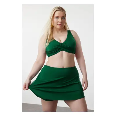 Trendyol Curve Emerald Green Plus Size Bikini Bottom