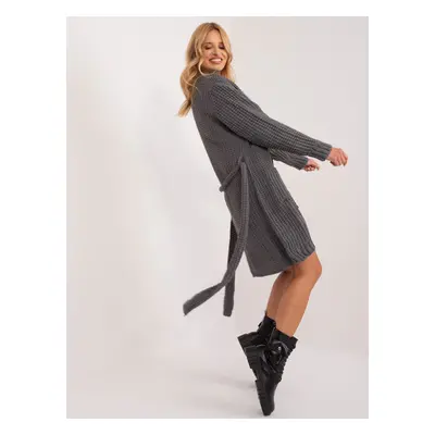 Dark grey women's cardigan with pockets