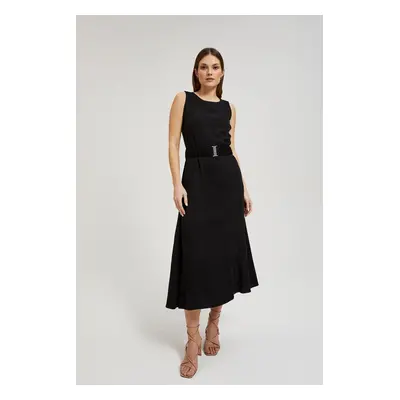 Women's midi dress with belt MOODO - black